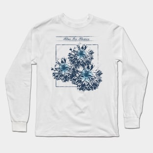 Blue Ice Flower Vintage Long Sleeve T-Shirt